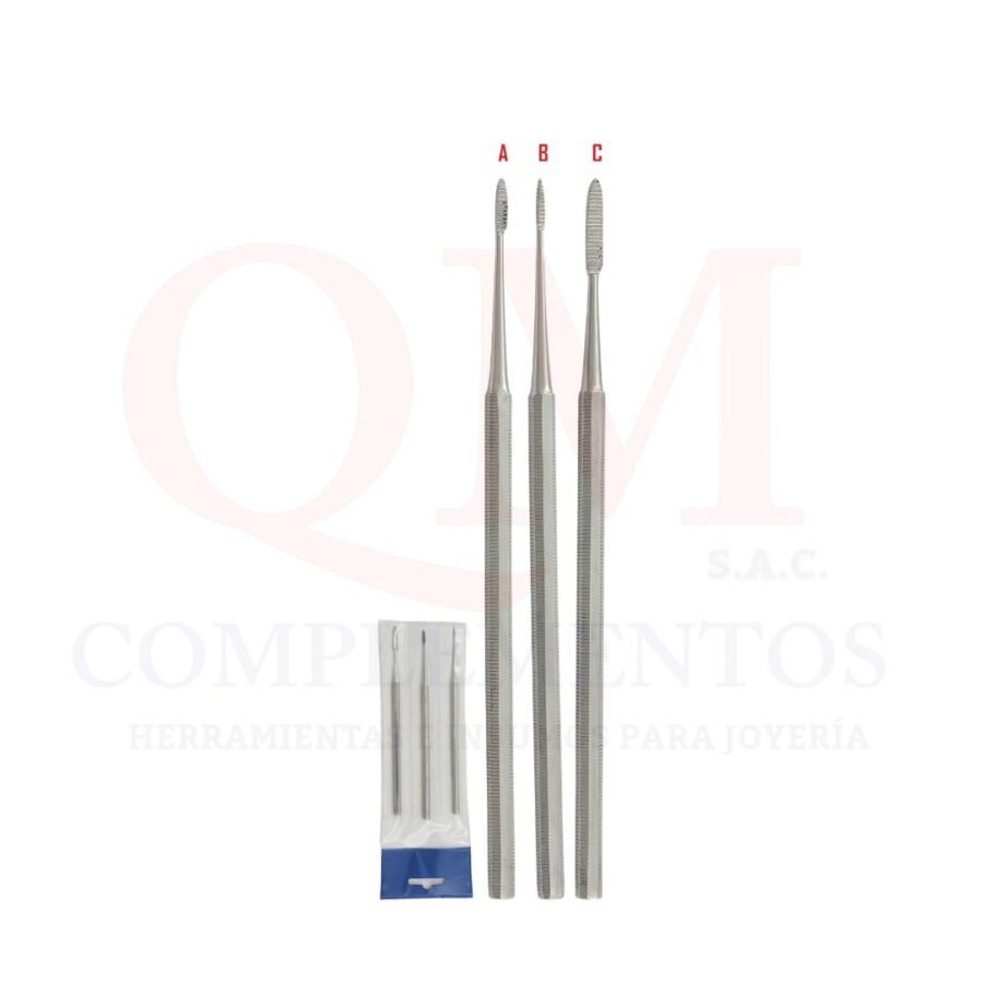 SET 3 LIMAS TALLADORAS PARA CERA FINAS (SPARTAN)
