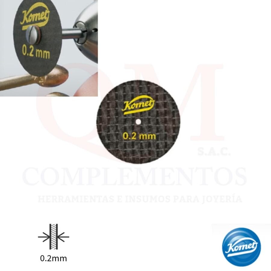 DISCO DE CORTE REFORZADO 0.2 X 22 MM (KOMET)