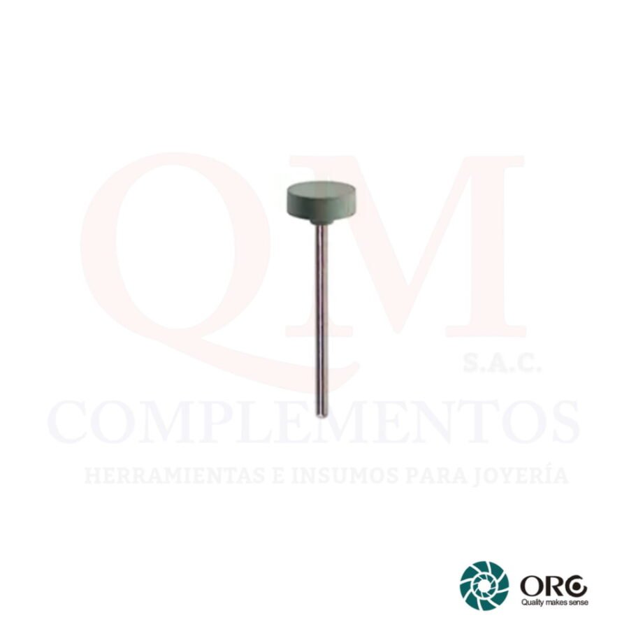 PULIDOR DE SILICONA RUEDA VERDE CON MANDRIL 4 X 12 MM (ORO)