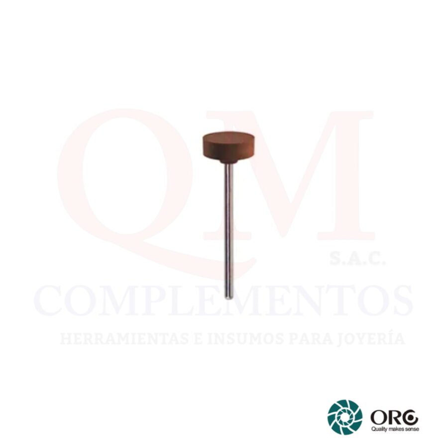 PULIDOR DE SILICONA RUEDA MARRON CON MANDRIL 4 X 12 MM (ORO)