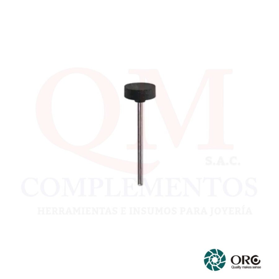PULIDOR DE SILICONA RUEDA NEGRO CON MANDRIL 4 X 12 MM (ORO)
